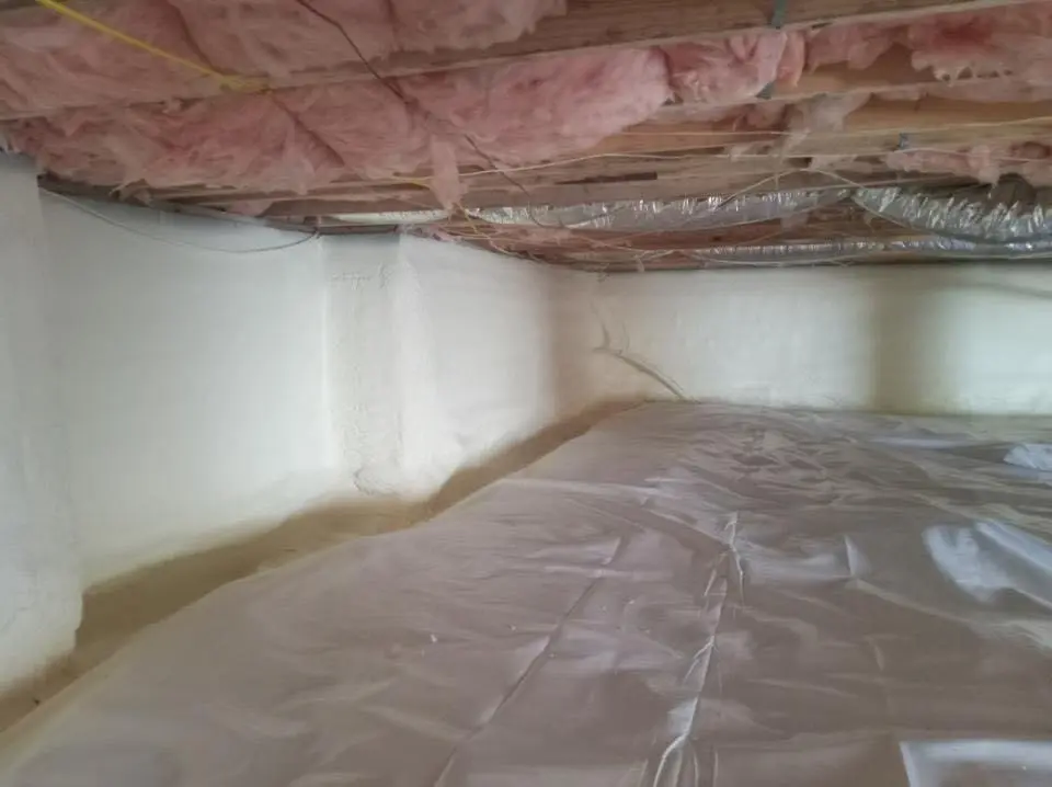 Crawl space encapsulation with closed-cell spray foam for Attic Insulation in South Williamsport